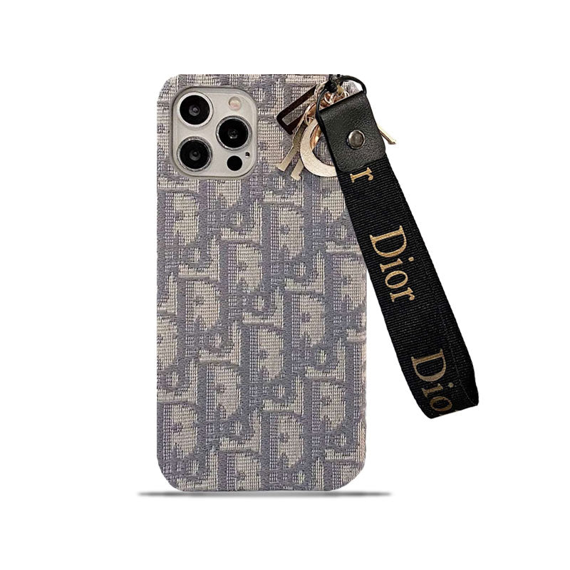 Luxury IPHONE CASE WITH STRAP GRAY