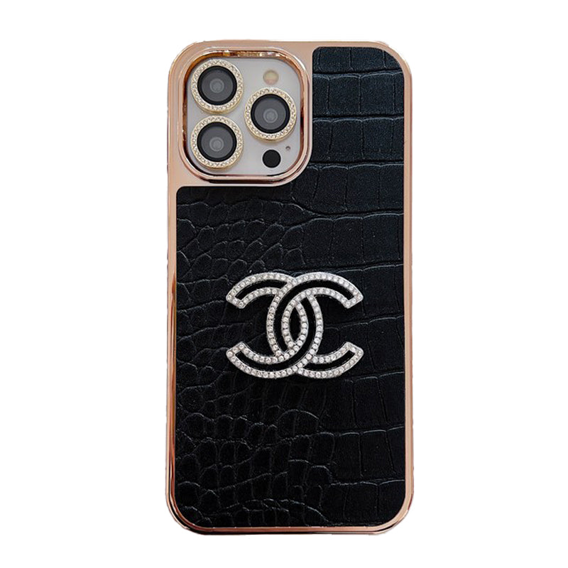 Luxury COLOR LEATHER ROSE GOLD IPHONE CASE