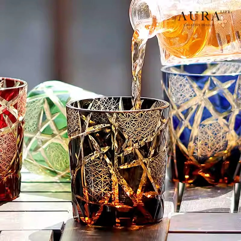 Kirikoya™ Twilight of The Gods Edo Kiriko Glass Cup