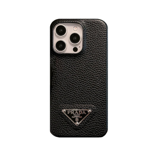 LEATHER PR PHONE CASE FOR IPHONE BLACK