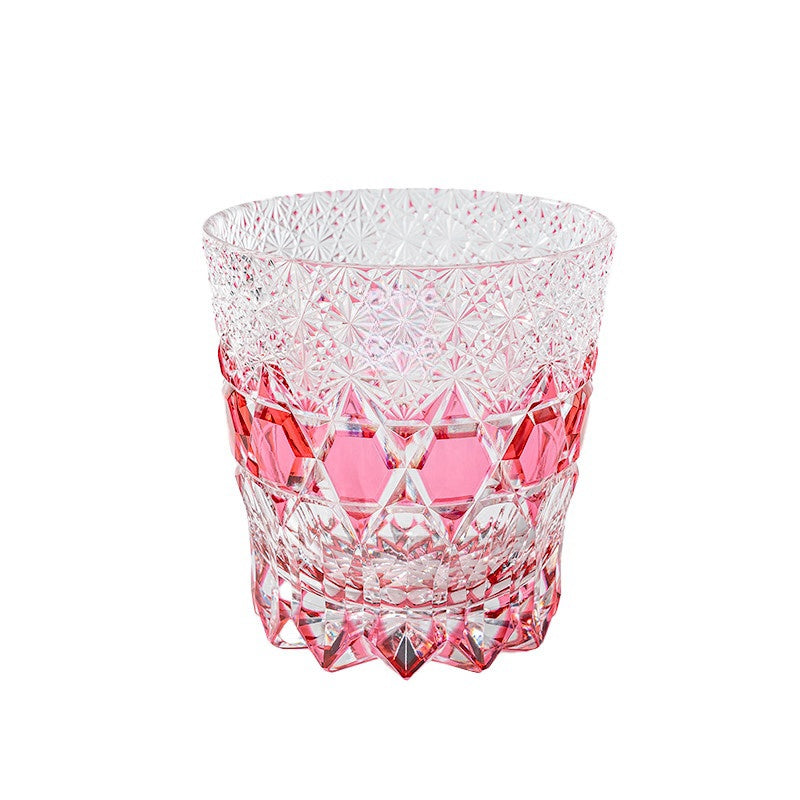 Kirikoya™ Pink Prism Edo Kiriko Glass Cup