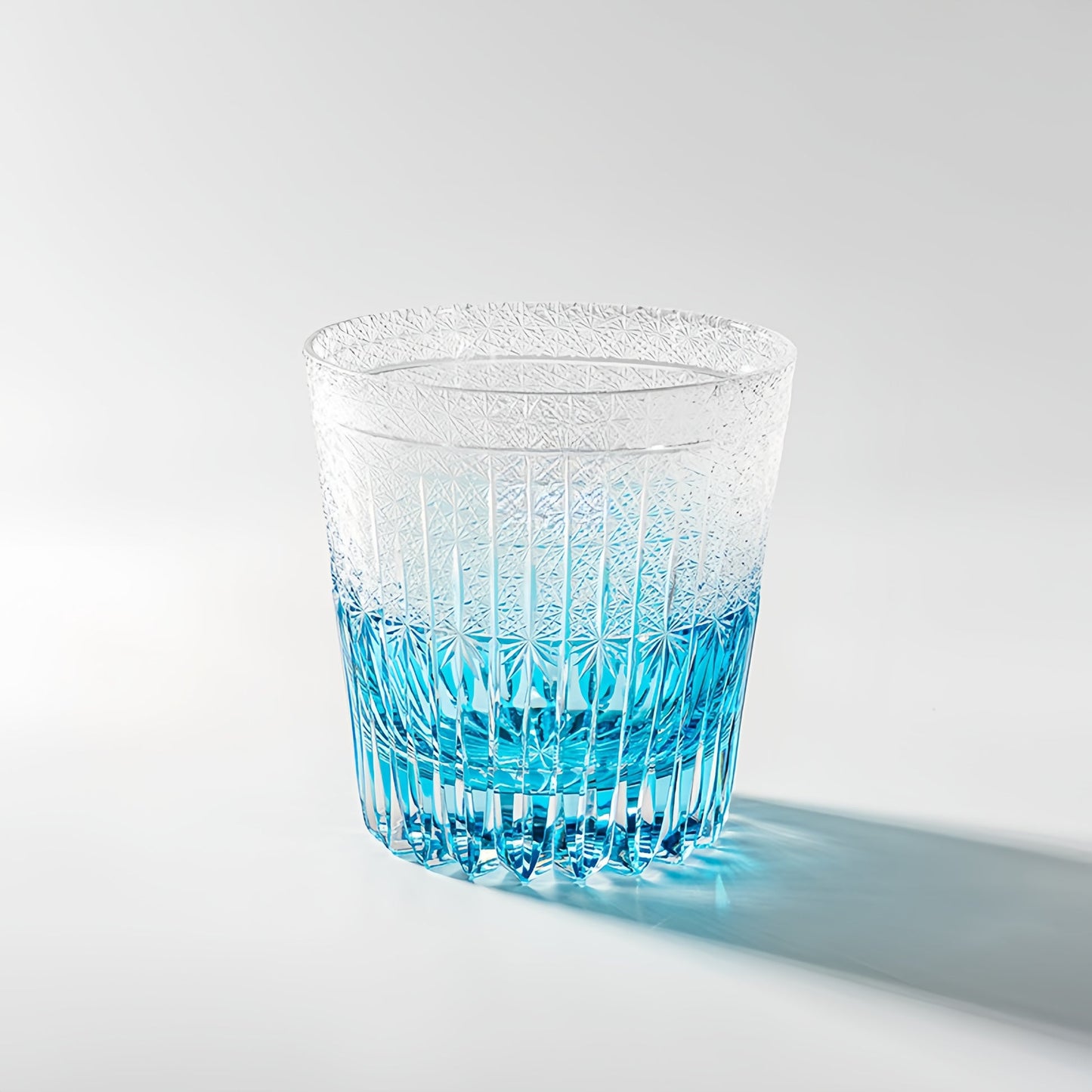 Kirikoya™ Blue Wheat Awn Edo Kiriko Glass Cup