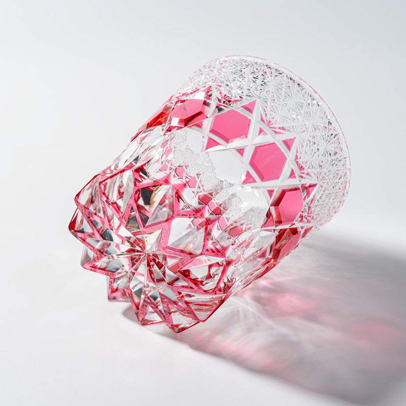Kirikoya™ Pink Prism Edo Kiriko Glass Cup