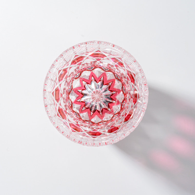Kirikoya™ Pink Prism Edo Kiriko Glass Cup