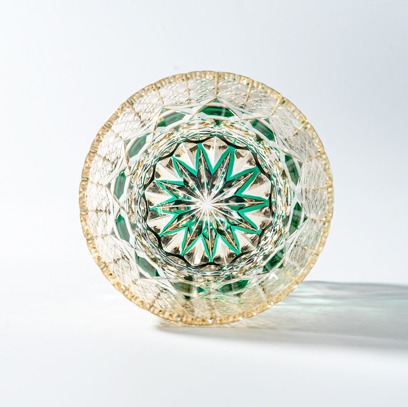Kirikoya™ Green Prism Edo Kiriko Glass Cup