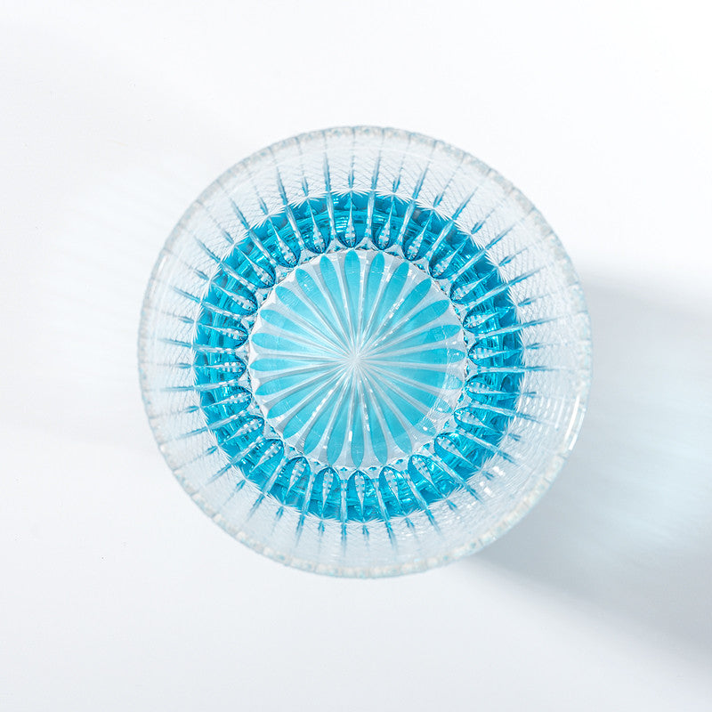 Kirikoya™ Blue Wheat Awn Edo Kiriko Glass Cup