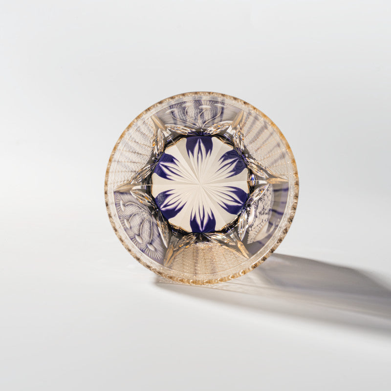 Kirikoya™ Peacock Edo Kiriko Glass Cup