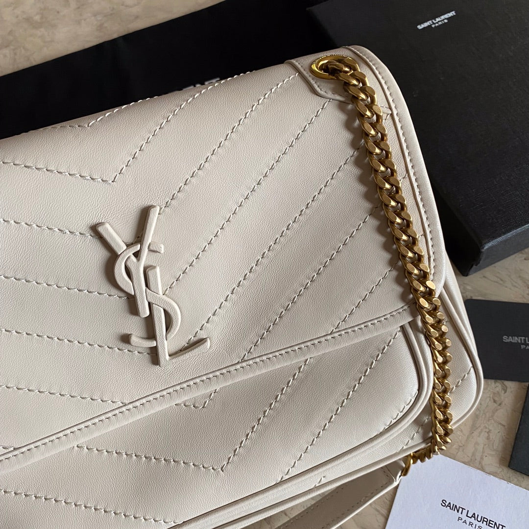 YSL Niki Medium Chain Bag In Lambskin Blanc Vintage - 28 X 20 X 8,5 CM