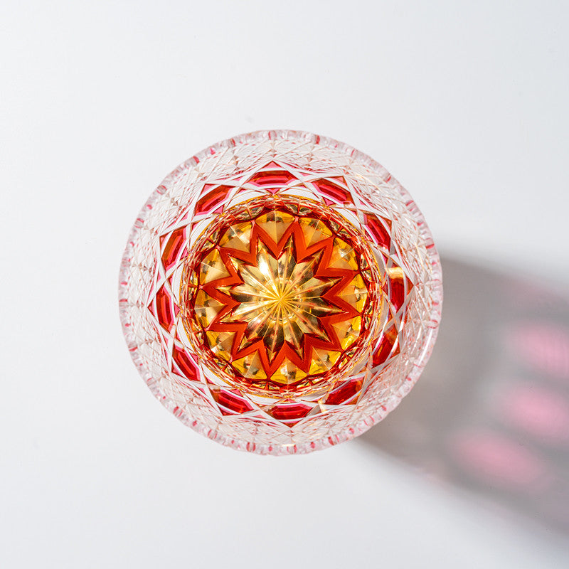 Kirikoya™ Pink Prism Edo Kiriko Glass Cup