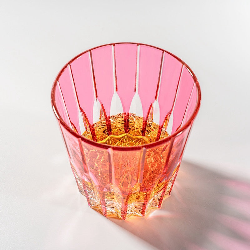 Kirikoya™ Red Starburst Edo Kiriko Glass Cup