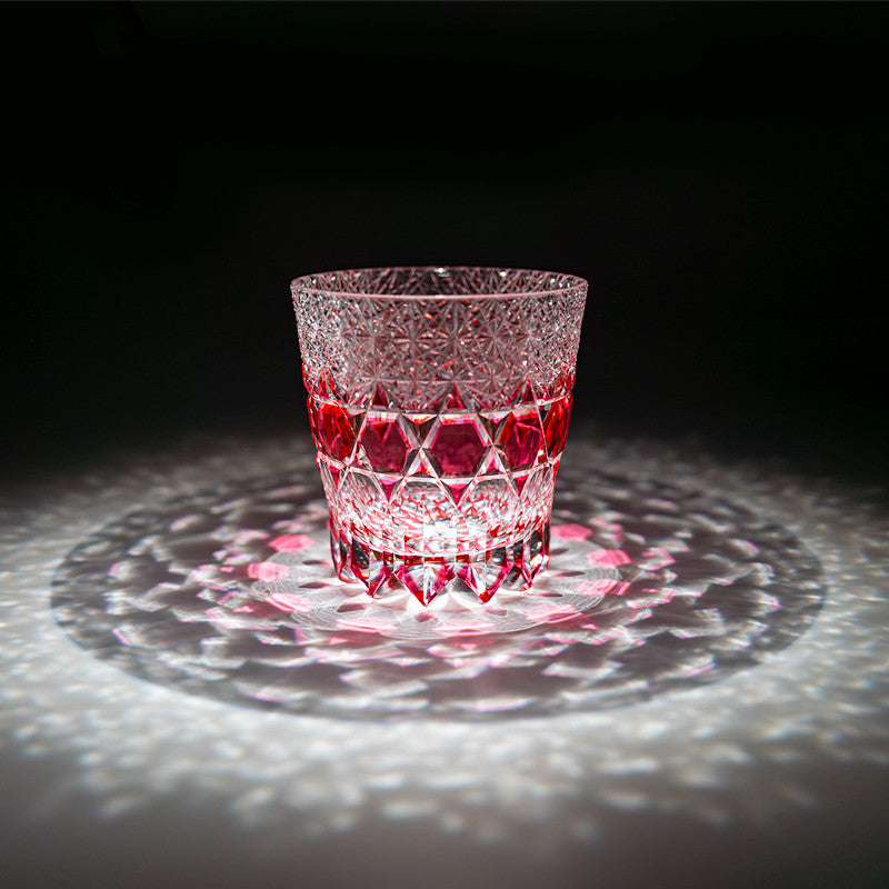 Kirikoya™ Pink Prism Edo Kiriko Glass Cup