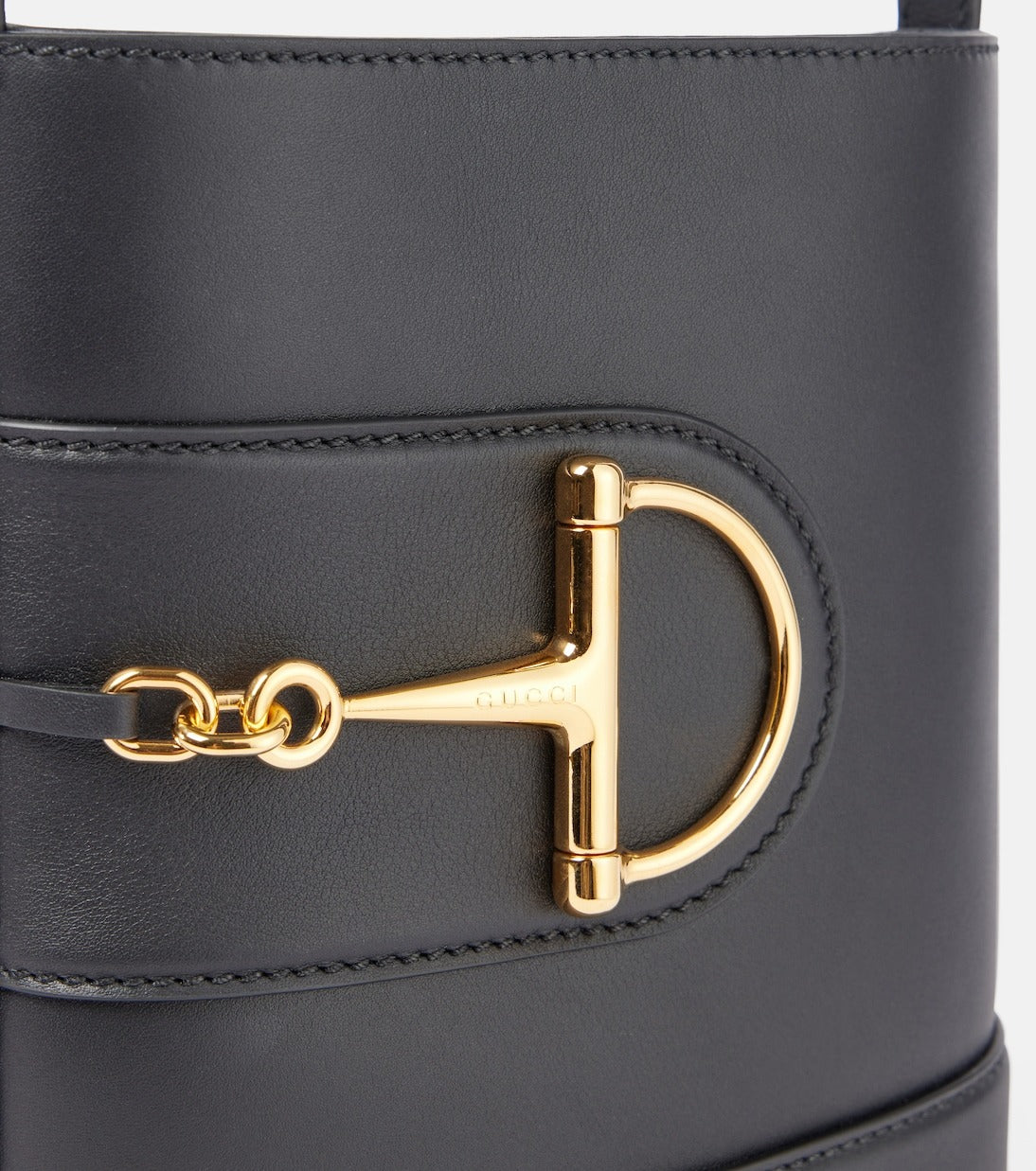 GUCCI small horsebit embellished leather bucket bag