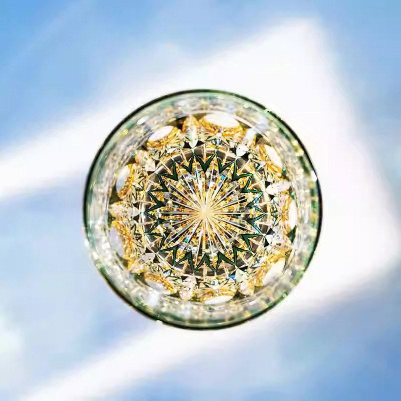 Kirikoya™ Emerald Dawn Edo Kiriko Glass Cup
